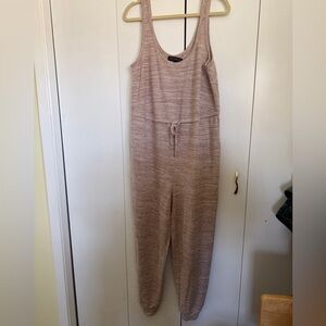 Eloquii Taupe Soft Knit Jumpsuit 14/16